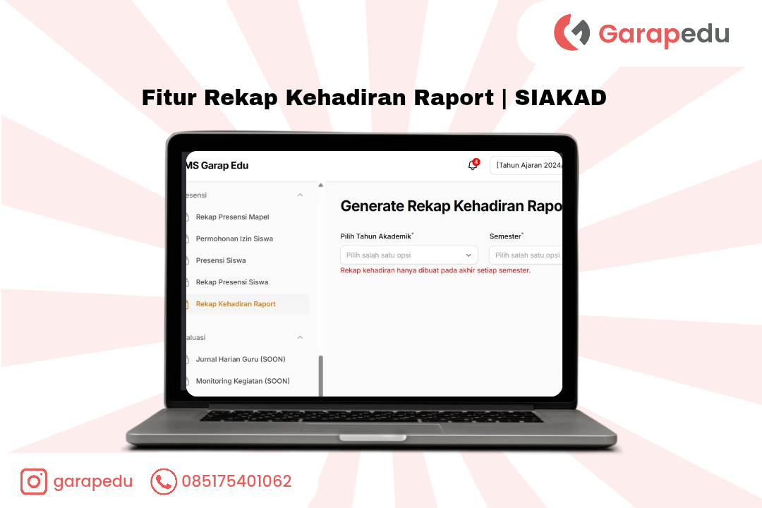 Cara Menggunakan Menu Presensi(Rekap Kehadiran Raport)